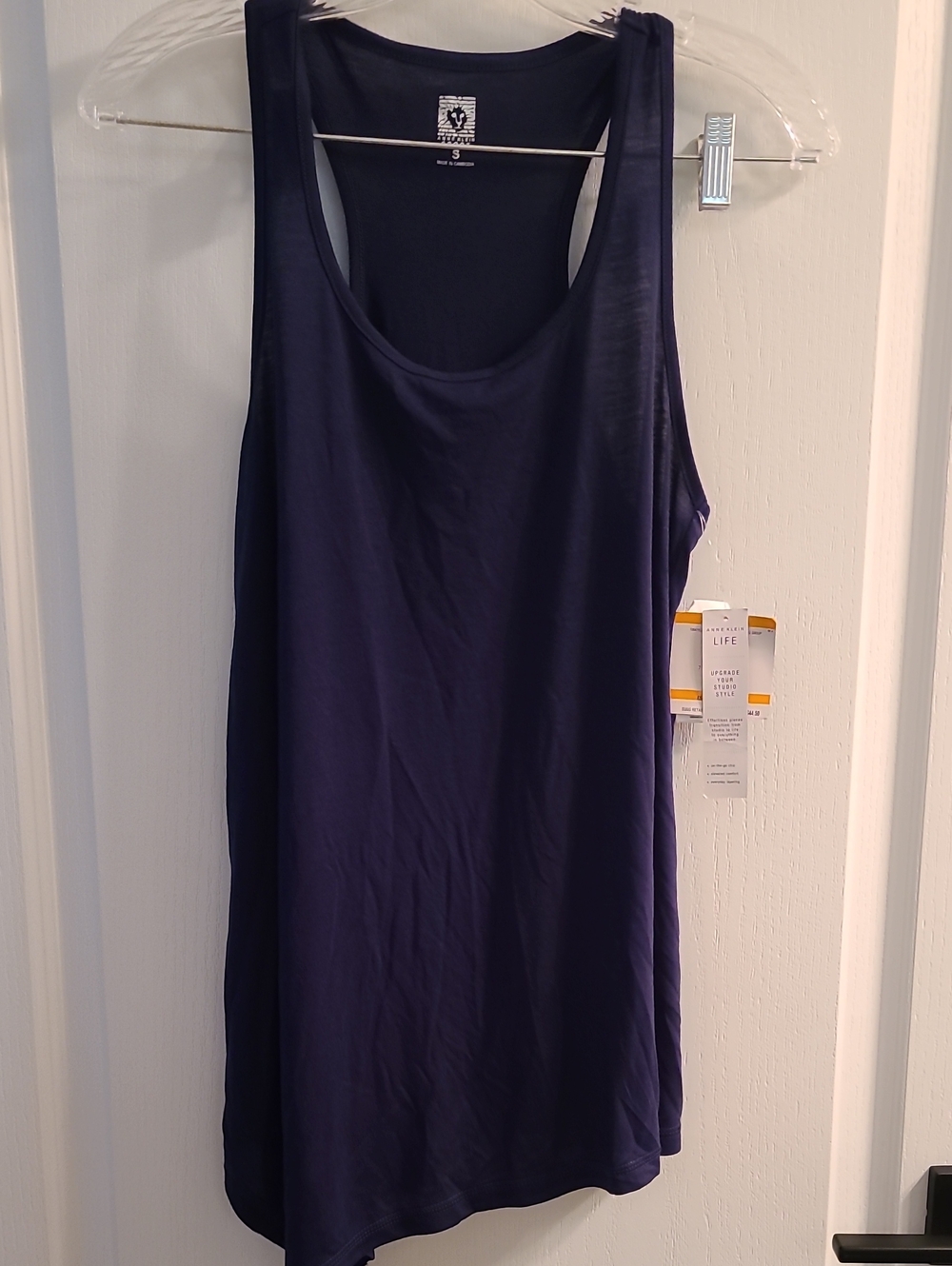 Anne Klein Deep Navy Sleeveless Racerback Tank Top